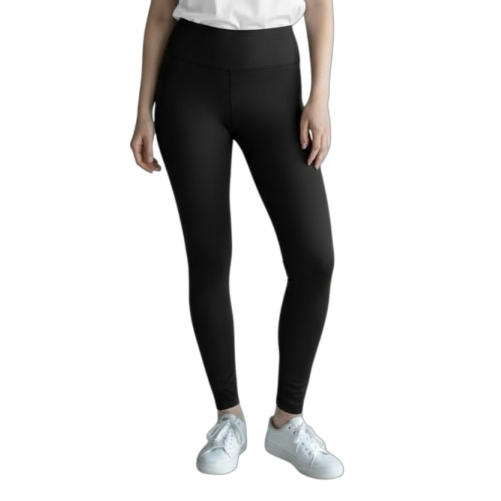 90 Degrees By Reflex M Black Banded Capri Slimming High Waist Leggings R $78 NWT